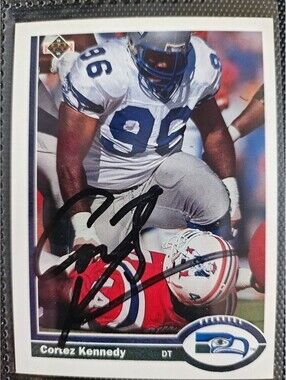 Cortez Kennedy (HOF) HAND SIGNED AUTO on a 1991 Upper Deck - Seahawks NFL